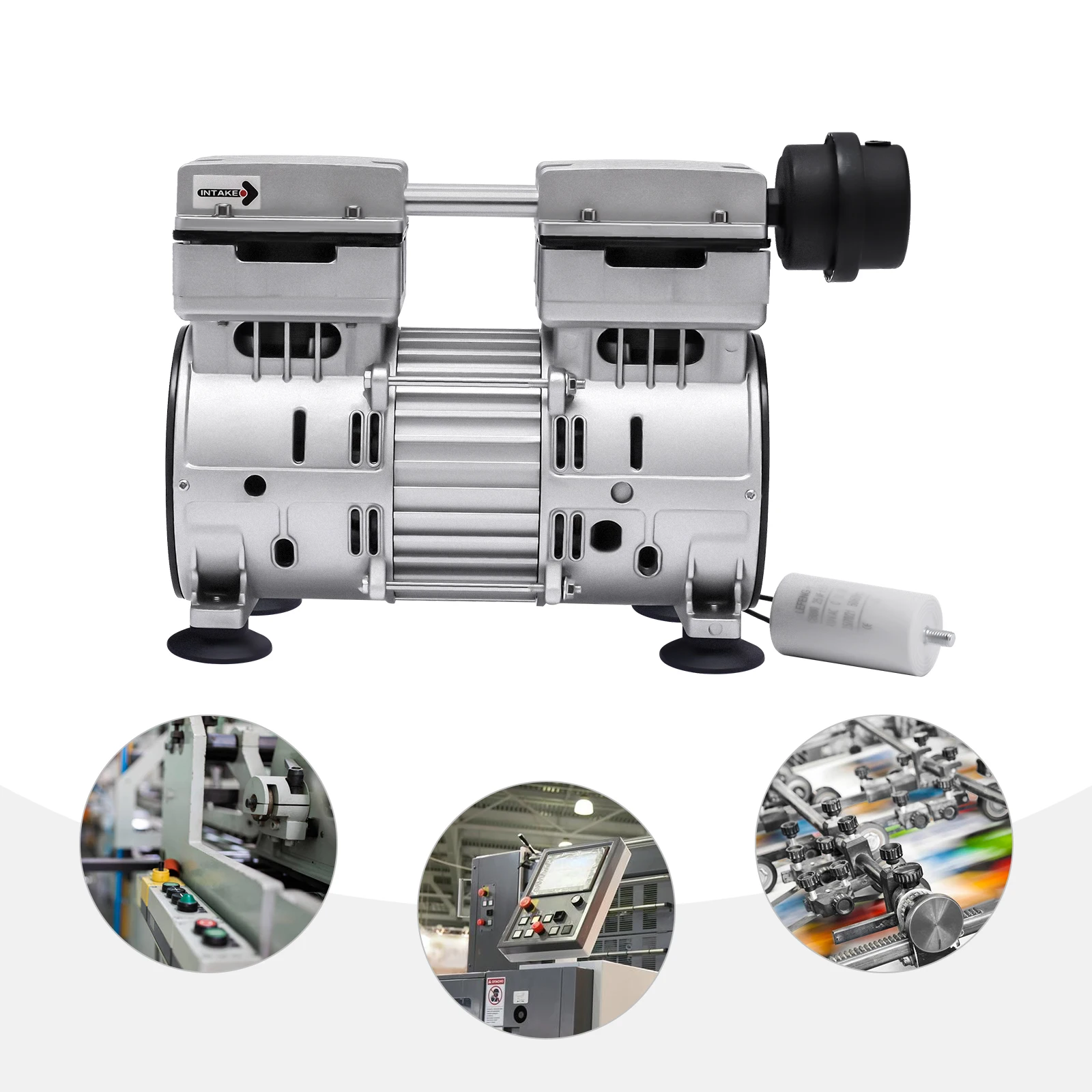 750 W 1440 U/min ölfreie Vakuumpumpe, geräuschloser Luftkompressorkopf, hocheffizienter silberner kleiner Luftpumpenkopfmotor