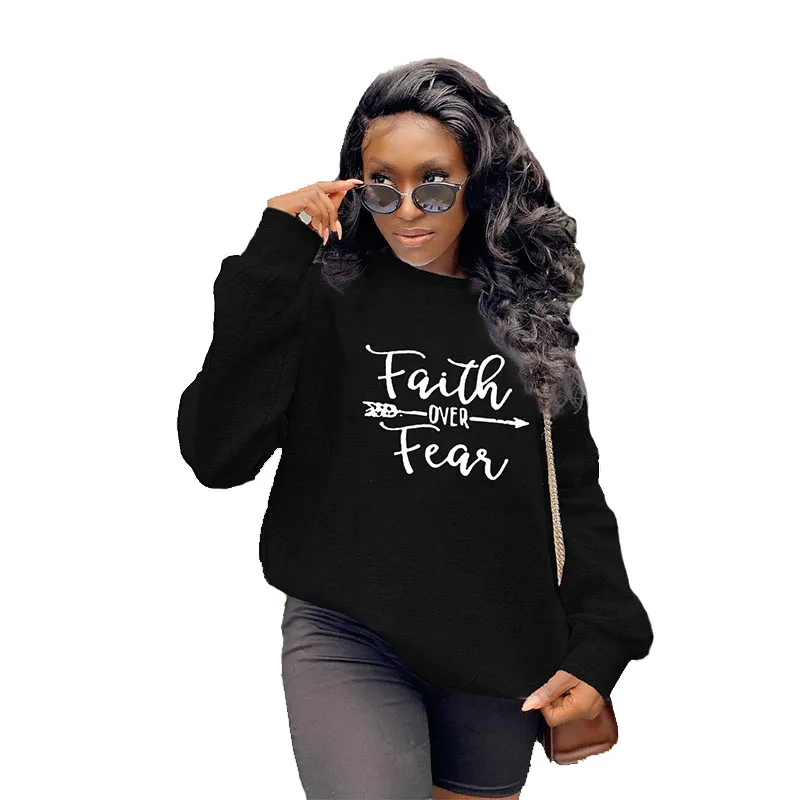 Autumn 2021 Women\'s Printed Long-sleeved Hoodi O-Neck Casual Large Size Loose Sweatshir Ladies Fashion Plus Size Graphics Tops
