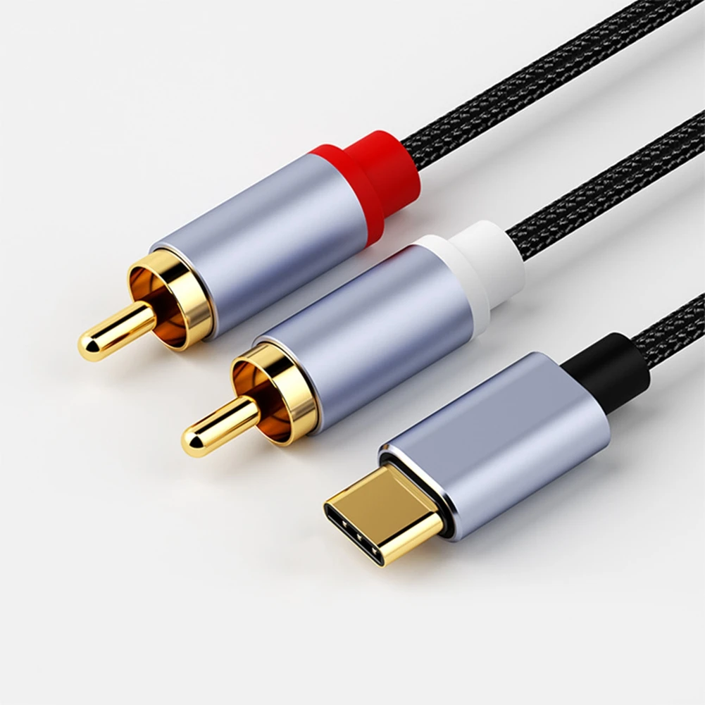 محول كابل صوت USB C إلى 2RCA ، نوع C إلى ثنائي RCA...