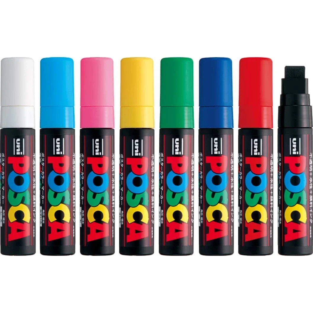 UNI POSCA PC-17K Marker Graffiti Paint Pen Art Markers POP Wide Tips 15mm Fabric Pen Art Supplies Broad Coloring Markers 2