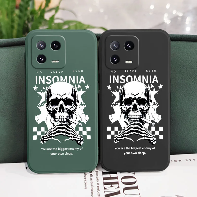 Black Rock Skull Design Liquid Silicone Phone Case
