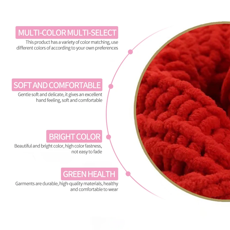 Luxurious Chunky Knitting Yarn - Thick Polyester Jumbo Weaving Crochet Craft for Blankets & Pillows, 100g