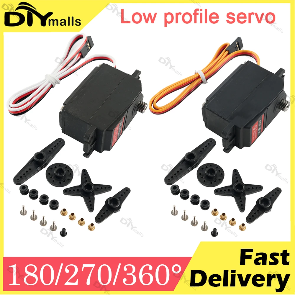 DS4125 25KG Flaches Digitales Servo Kurzer Körper IP67 Wasserdicht 180 270 360 Grad 7,4V Kunststoffgehäuse Stahlgetriebe