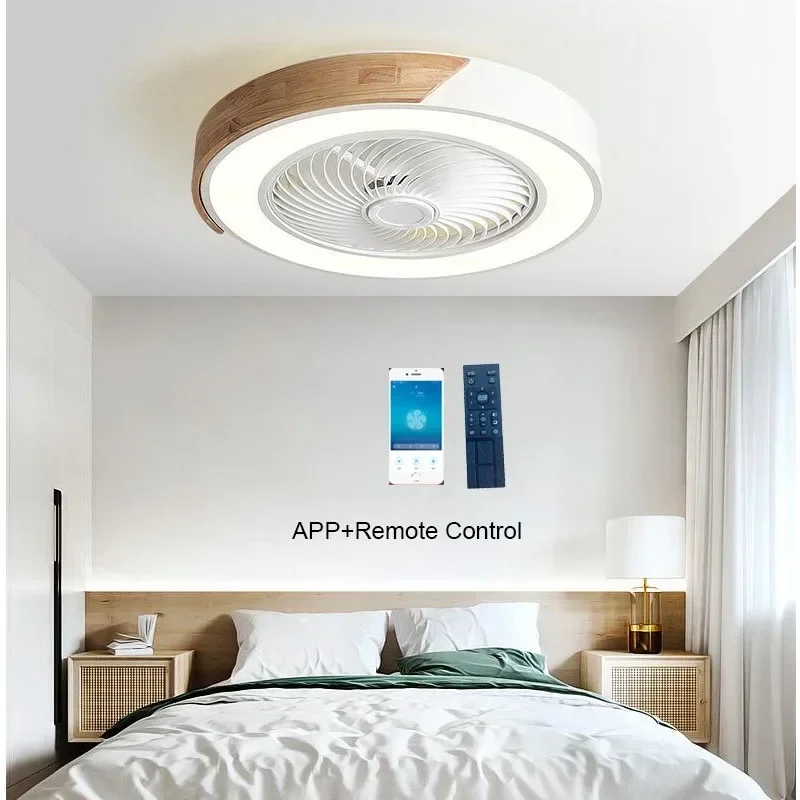 Nordic Smart Ceiling Fans With Light For Living Room Dining Blades Reversible 6 Speed 52cm Fans Lighting 36W Low Floor Lamp ceiling fan,led ceiling fan lights