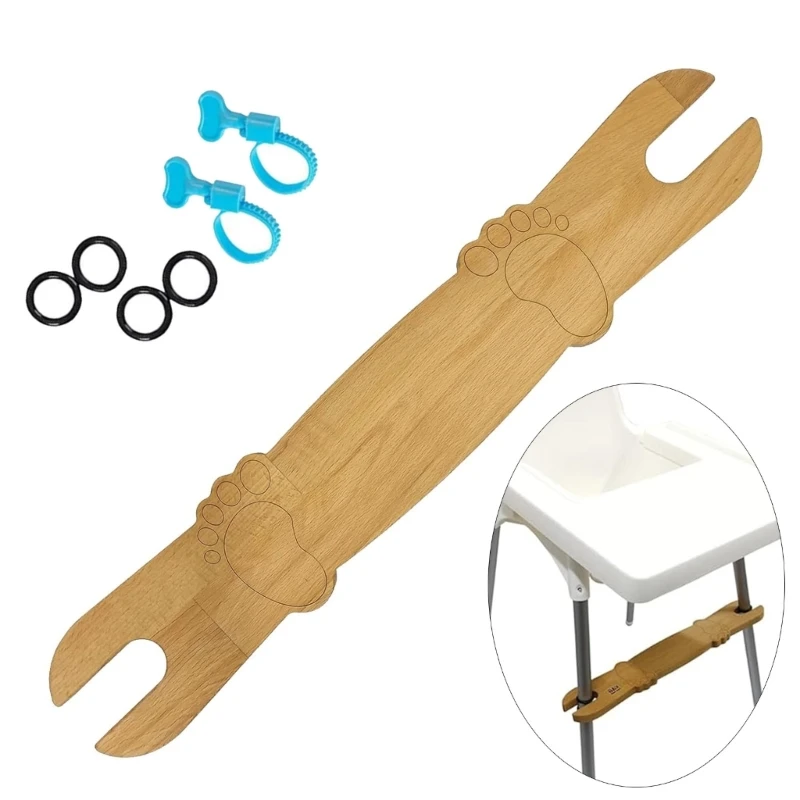 Non-Slip Natural Bamboo High Chair Footrest Adjustable Baby Highchair Footrest Pedal For Baby High Chair Replacement Accessories