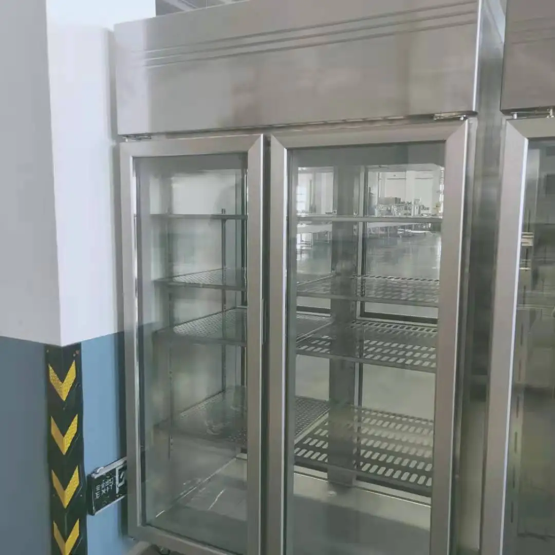 990L Commercial Freezer Stainless Steel Upright Refrigerator Four Sliding Doors Compressor for Outdoor Household Use US Plug - Image 3