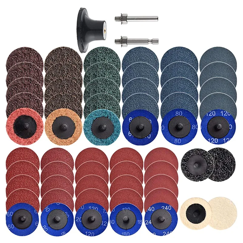

60Pcs Sanding Discs 2 Inch Quick Change Sanding Discs With 1/4Inch Holders, Die Grinder Surface Conditioning
