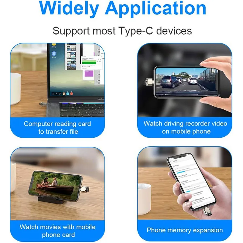 Universal Mini Metal USB-C SD and Memory Card Reader
