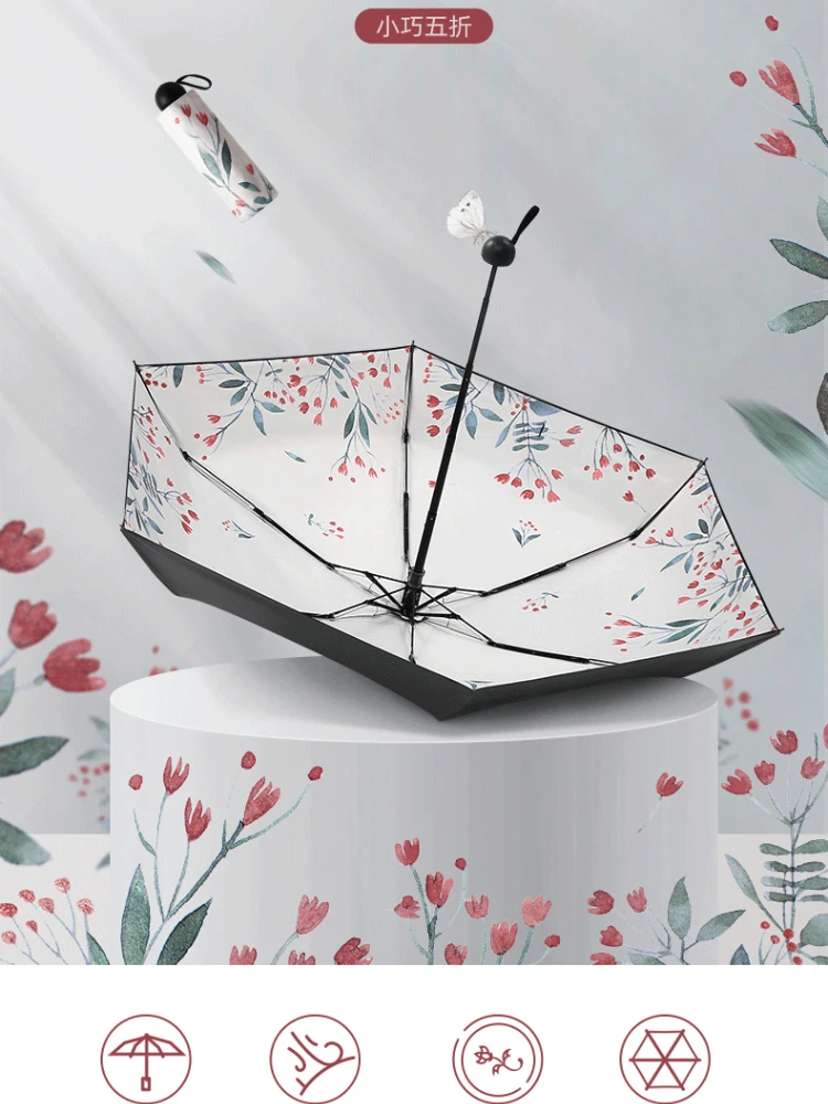 UV Protection Sun Umbrella Ultra Light 50% off Small Lightweight Capsule Umbrella for Women Rain and Rain Dual-Use