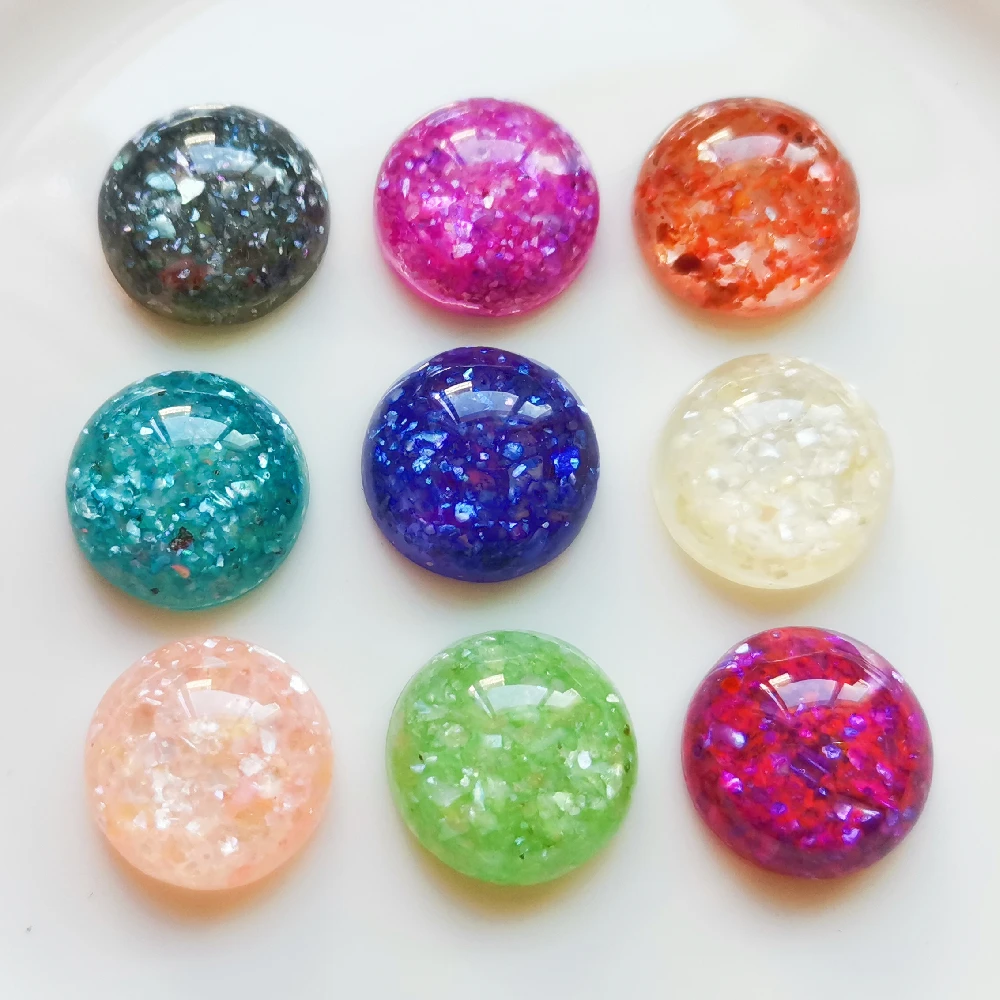 

50 PCS 16mm Mix Colors Resin beads Round Cabochon Domes Flat back Beads for Earrings Rings diy jewelry Making Accessories