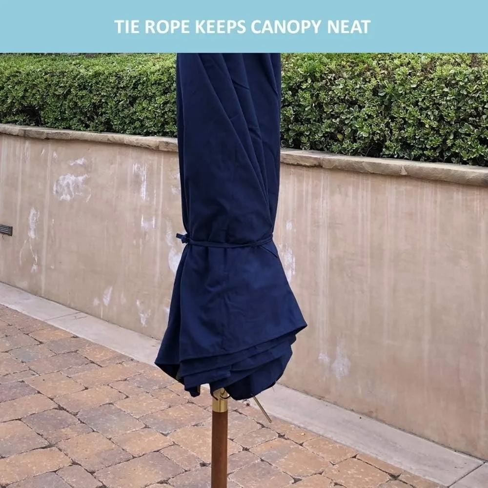 11ft Double Vented Patio Umbrella Replacement Canopy 8 Ribs Durable Olefin - UV Protective and Water Resistant Strong 3