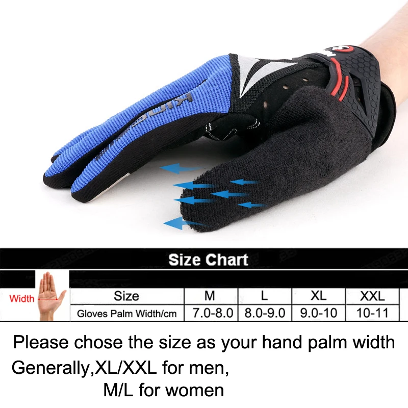 Kingsir Shockproof Bike Cycling Gloves Full Finger MTB Bicycle Women Men Touch Screen Motorcycle Racing Breathable 2025 6