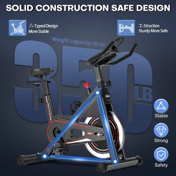 Exercise Bike, Near Silent Magnetic Resistance Stationary Bike, Indoor Cycling Bike with Comfortable Seat Cushion 3