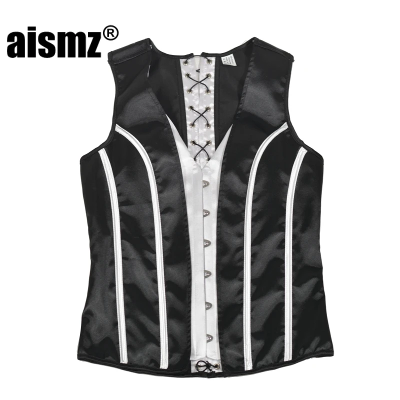 

Майка Aismz Мужская облегающая, жилет на завязках с косточками, облегающее нижнее белье