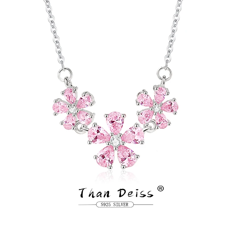 

Женская цепочка из серебра 925 пробы с подвеской в виде цветка персика