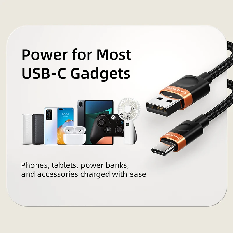 Premium USB A to USB C High-Speed Braided Data Transfer Cable, 2A 480Mbps
