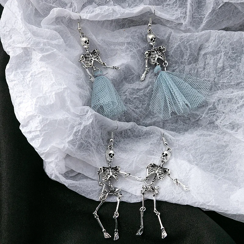 Halloween Vintage Skeleton Skull Dangle Earrings for Women Jewelry Party Gifts Aretes De Mujer Modernos