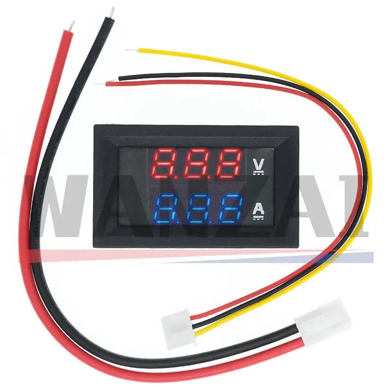 Dc 0-100v 10a Digital Voltmeter Ammeter Dual Display Voltage Detector Current Meter Panel Amp Volt Gauge 0.28" Red Blue Led - Integrated Circuits - AliExpress