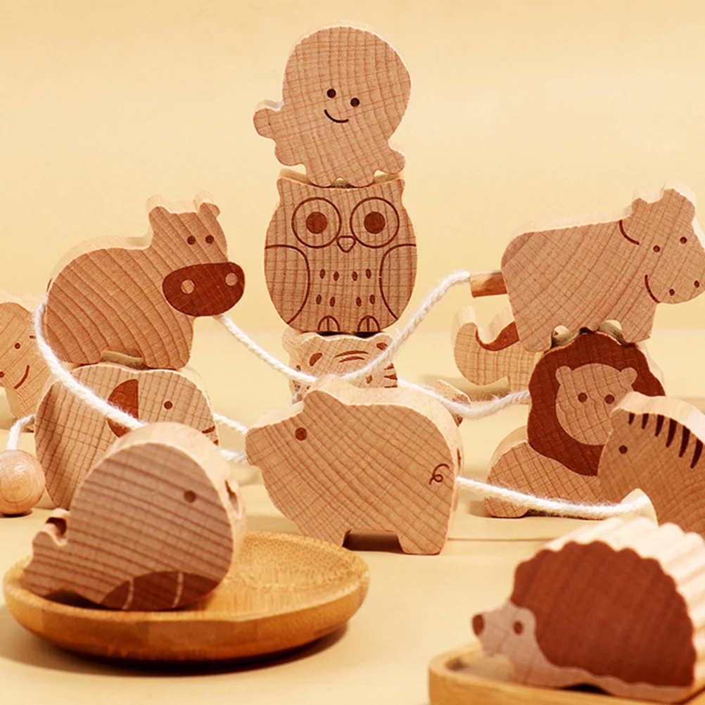 

Kids Toy Educational Lacing Toys Toddlers Sports Color Sorter Bead Wooden Children Threading Teaching Baby