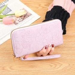 Floral Embossed Hand - Painted PU Leather Women’s Wallet & Clutch (Lilac)