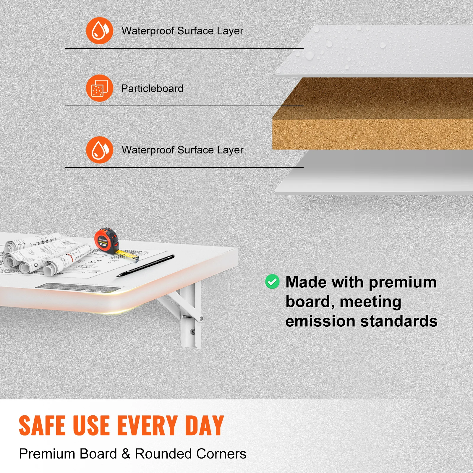 Wall Mounted Folding Table Drop Leaf Desk