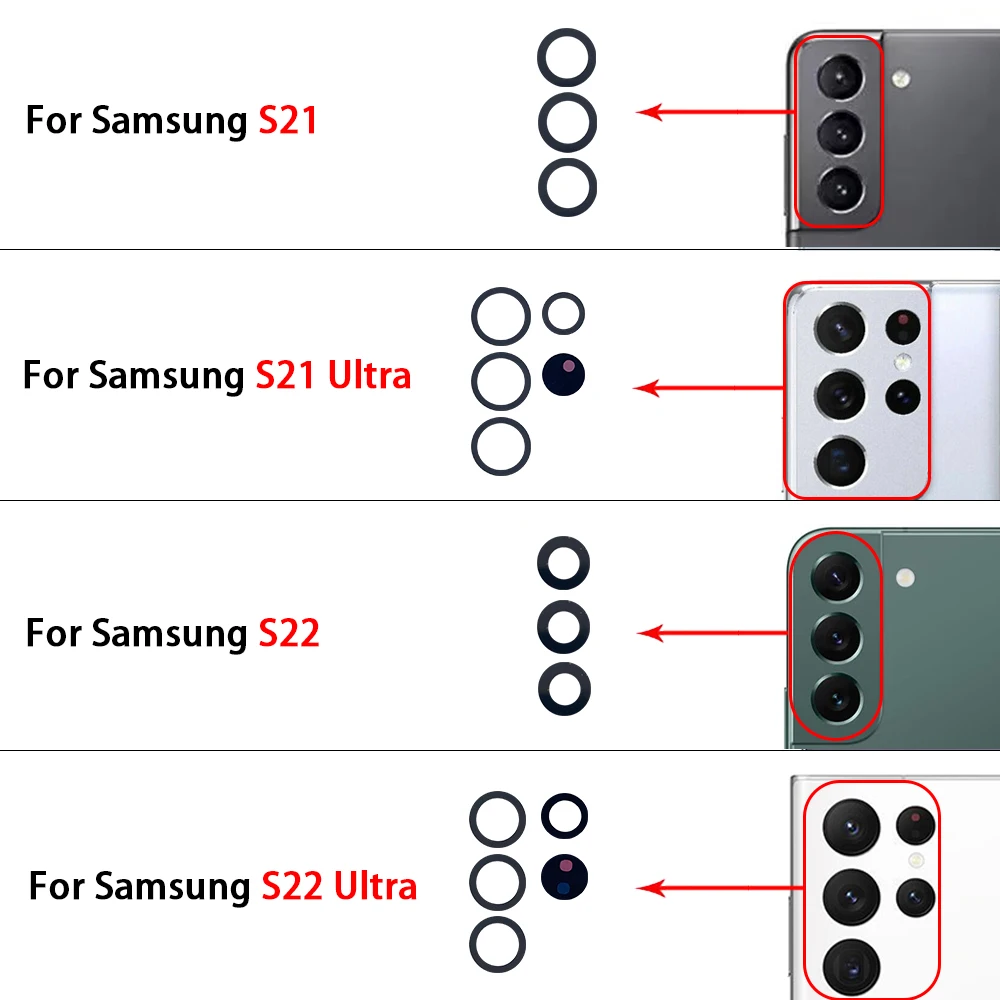 삼성 S23 S22 S20 Plus 울트라 카메라 유리용 후면 카메라 유리 렌즈(접착제 포함)