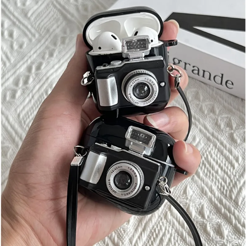 Soft Silicone Earphone Case with Strap and Protective Camera Cover