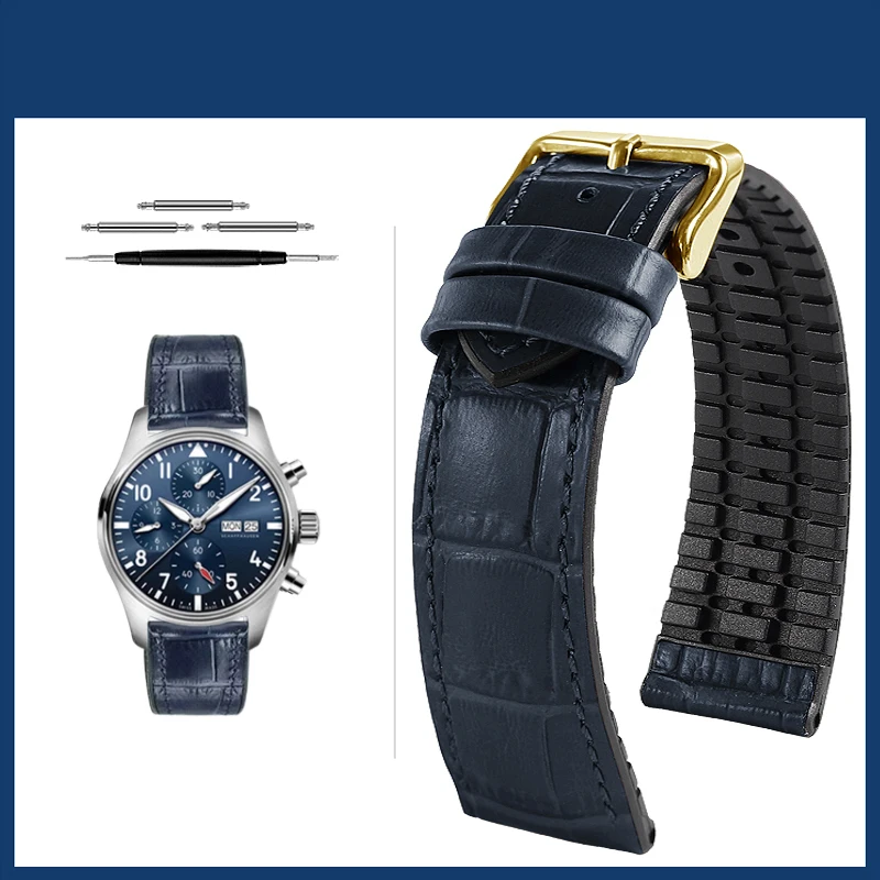 Premium Cowhide Leather Watch Strap with Butterfly Buckle - Various Sizes