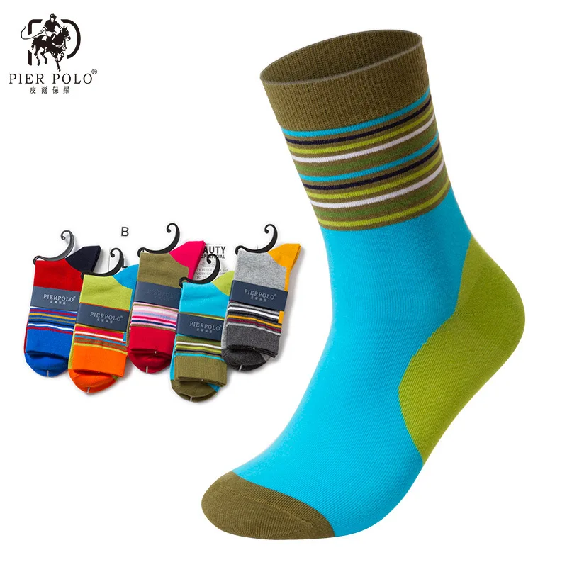 

New men's and women's medium cotton socks leisure color pure cotton socks Anti Slip Socks happy and interesting Harajuku 5 pairs