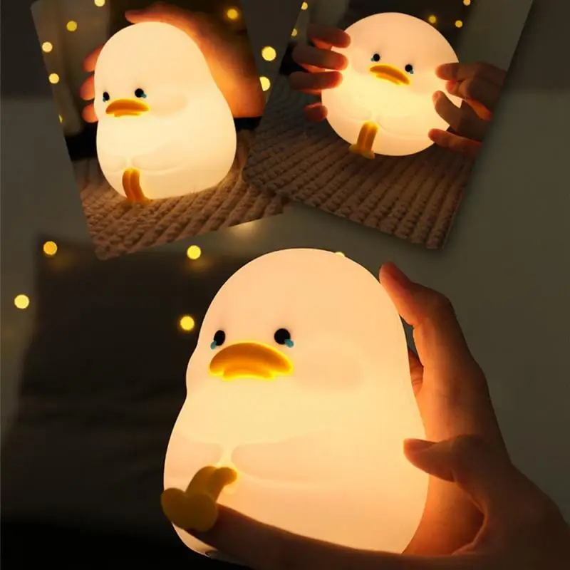 

Good Night Lamp Cute Type-c Charging Voice Control Cartoon Usb Birthday Gift Sleeping Silicone Lamp Silicone Intelligent