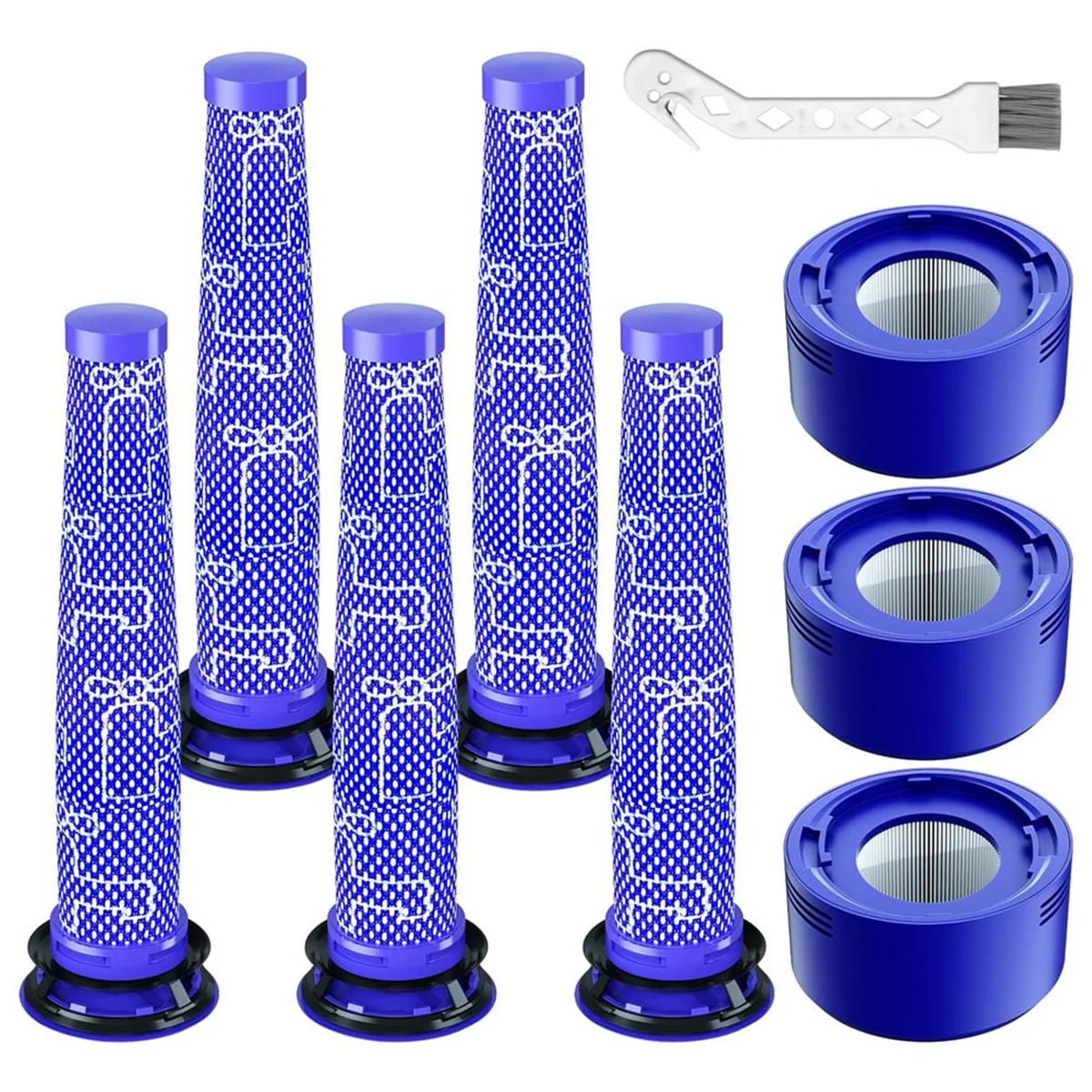 FZFZ For V7 V8 SV10 Filters Replacement Parts 3 Post Filters and 5 Pre Filters, Replaces Part 965661-01 & 967478-01