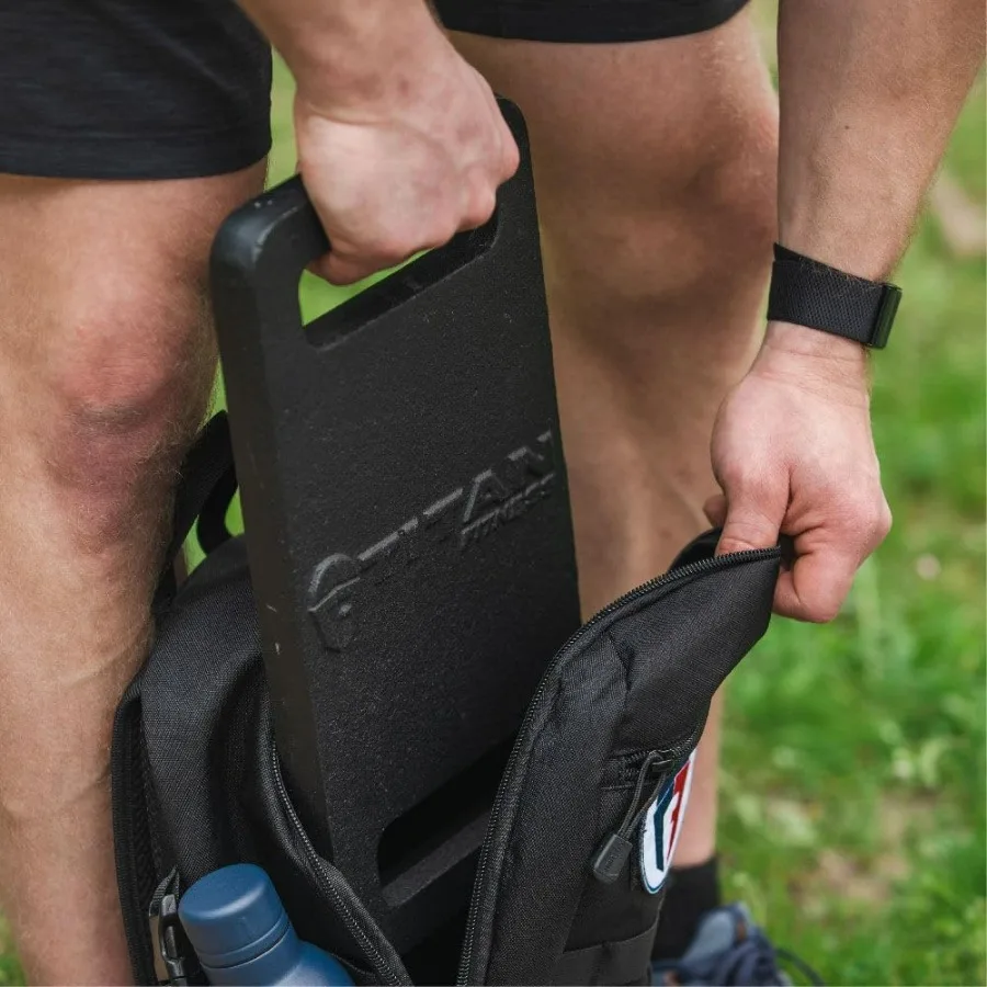 Cast Iron Ruck Weight Plate, Backpack Weight Training, Single Wide Handle, Round Corners Smooth Edges, Ideal for Resistance Trai