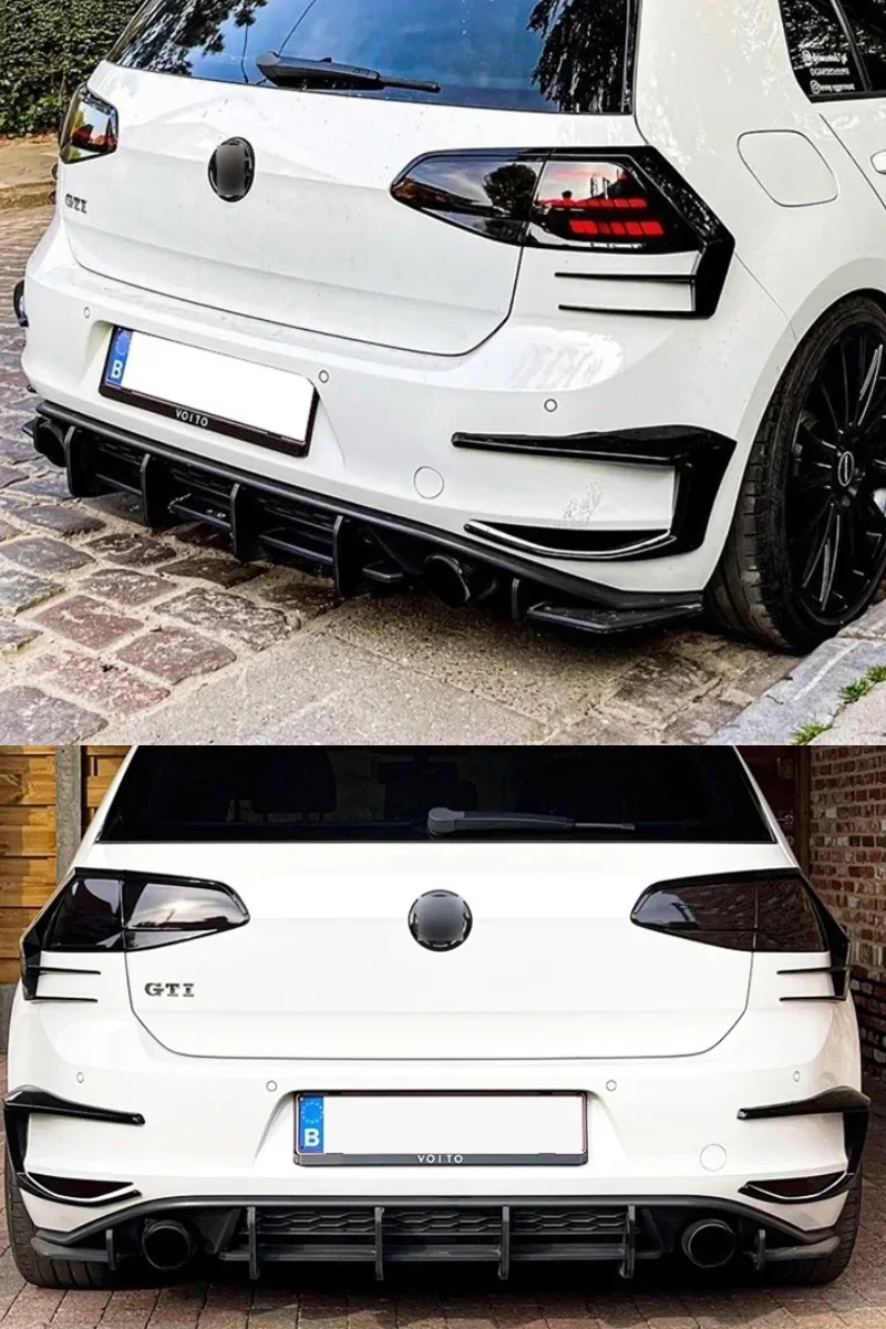 폭스바겐 골프 7 MK7 GTI 20142017 맥스턴 스타일 V2 리어 범퍼 립 디퓨저 스플리터 바디 키트 자동차 액세서리 튜닝