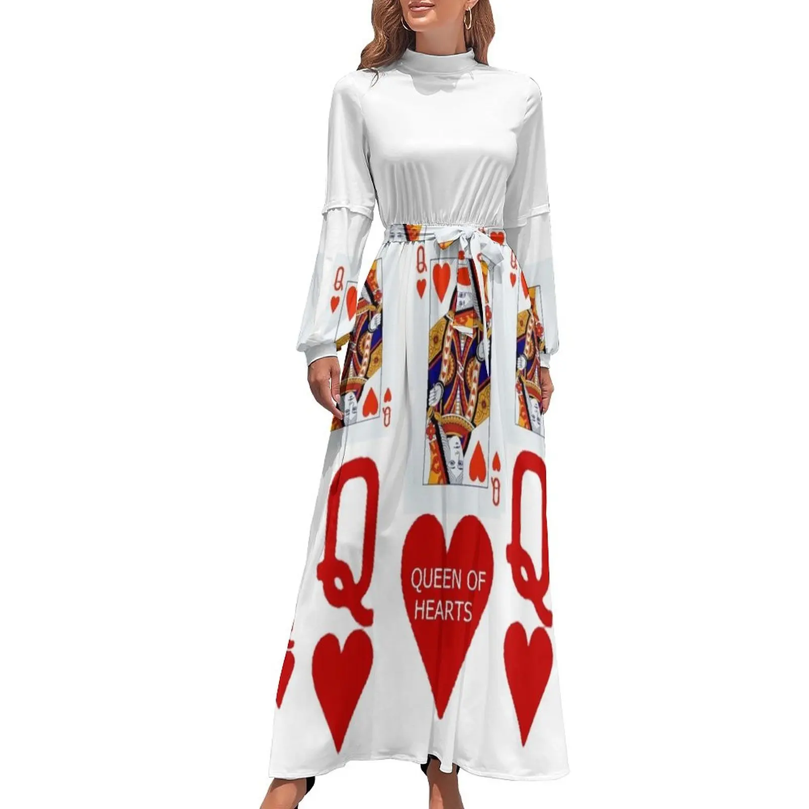 thumbnail image 1 of DISEÑO DE TARJETA DE LA REINA ROJA DE CORAZONES Vestido largo elegante conjuntos de mujer vestido de fiesta vestidos de verano 2024, 1 of 5