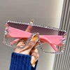 2025 Large Frame Diamond-set Sunglasses Women's Anti-ultraviolet Glasses One-piece Sunglasses Rhinestone Glasses