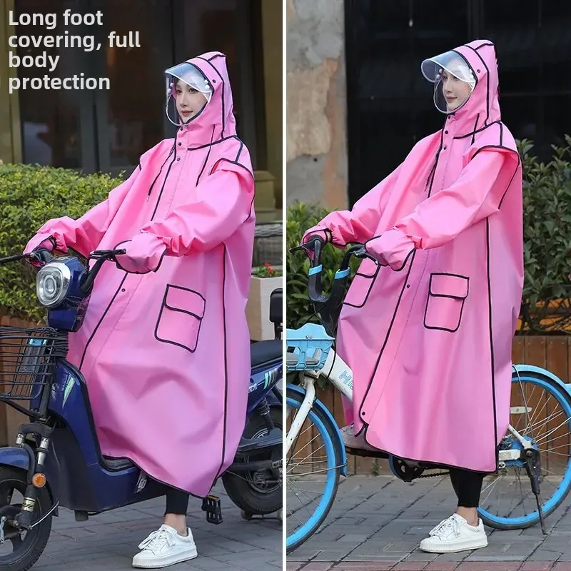 Adult Unisex Raincoat Electric Bike Cycling Fashion Gloves Style Hiking Raincoat Four-in-One Motorcycle Rider Rainwear