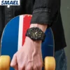 SMAEL 8088 5Alarm Clock 2 Time Digital Watches Waterproof Men Watch Countdown Stopwatch Led Light Electronic Movement Wristwatch 6