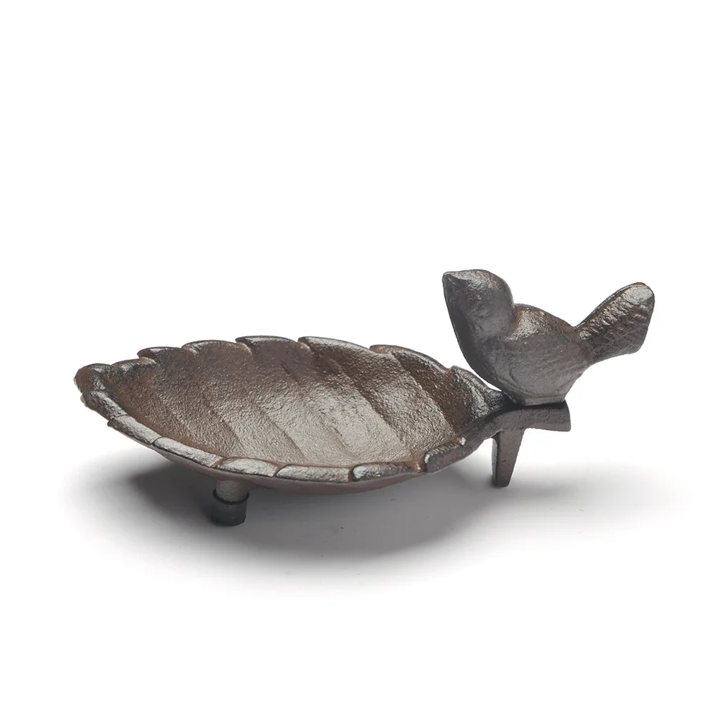 Cast Iron Bird Leaf Storage Tray Ashtray Key Holder