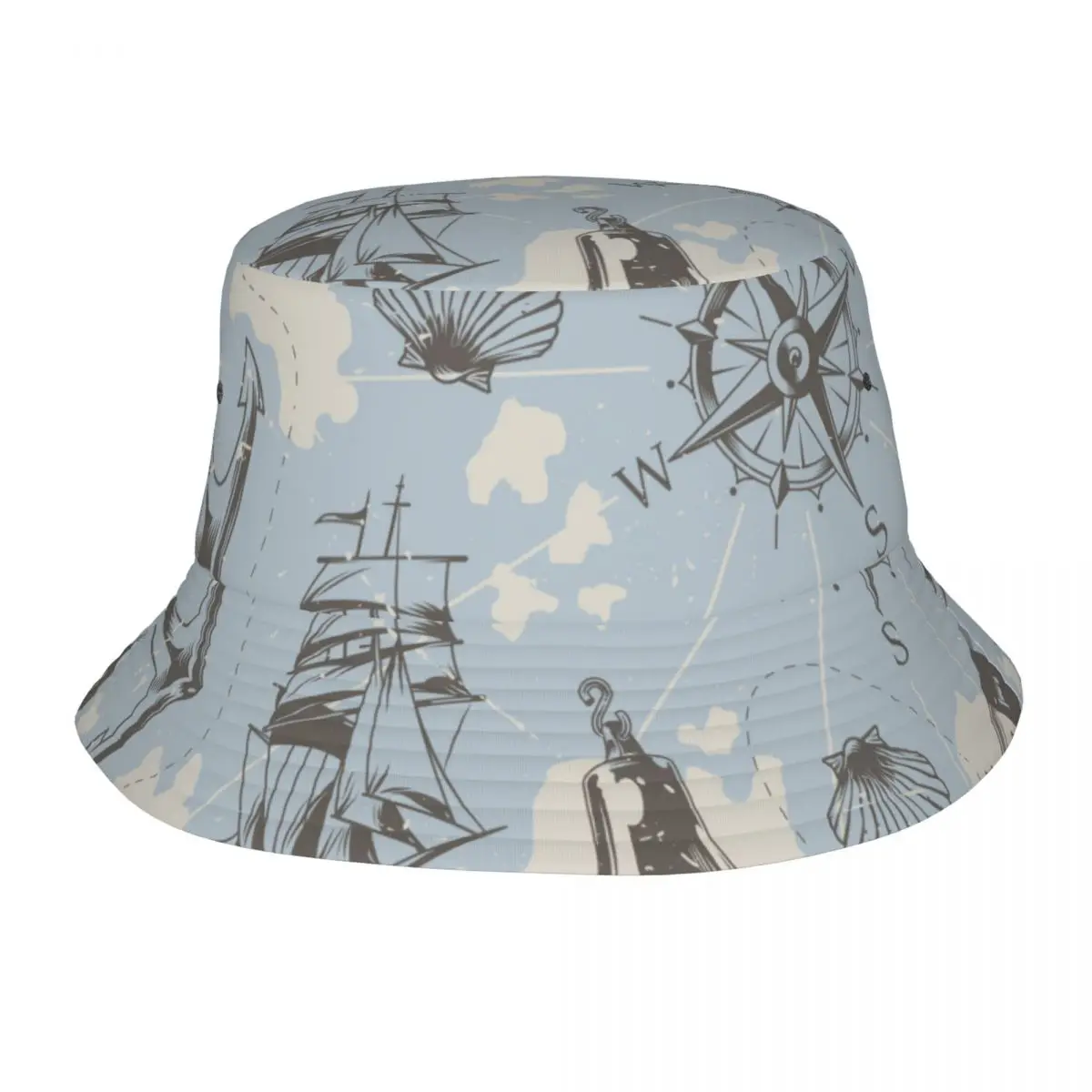 

Панама, кепка для рыбака, летняя винтажная морская шляпа с изображением рыбы-меча, кораблем, якоря, маяков, морских ракушек, компаса