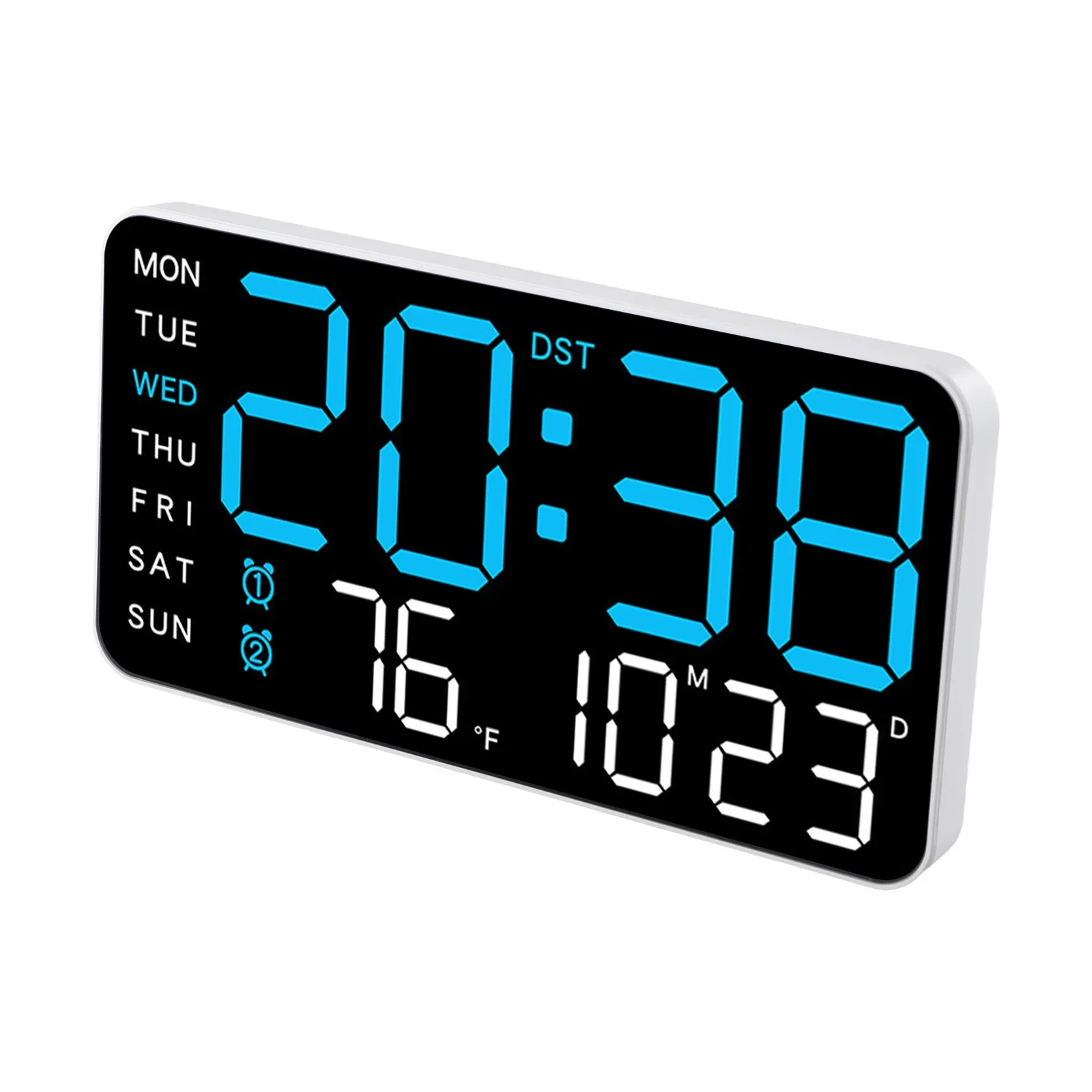 LED Digital Wall Clock Plastic Material USB Powered Voice-activated Wake-up AAA Battery Mode
