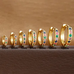 Elegant Stainless Steel Zirconia Hoop Earrings with Crystal Accents (9mm)