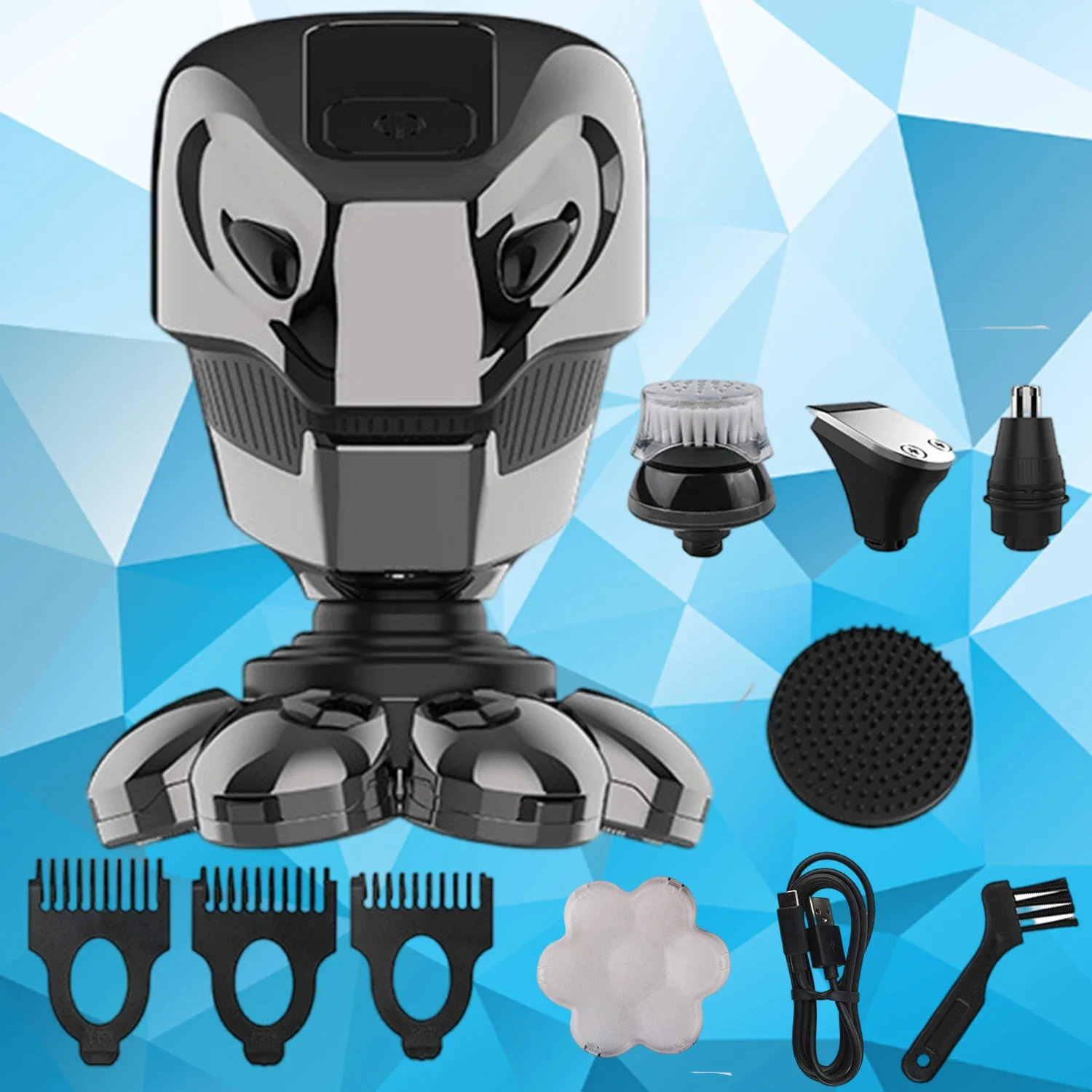 

7D Electric Shaver,Hair Clipper Razor for Men Adult,5 in 1 USB Rechargeable Trimmer Cutter Nasal / Haircut / Facial Brush