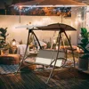 Domi 3-Seat Patio Swing Chair, Outdoor Porch Swing with Adjustable Canopy  Patio Swing Glider 1