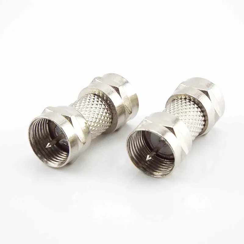 Nickel-plated F Type Male Plug Connector Socket to RF Coax TV Aerial Female RF Adapters Silver Zinc Alloy Plug