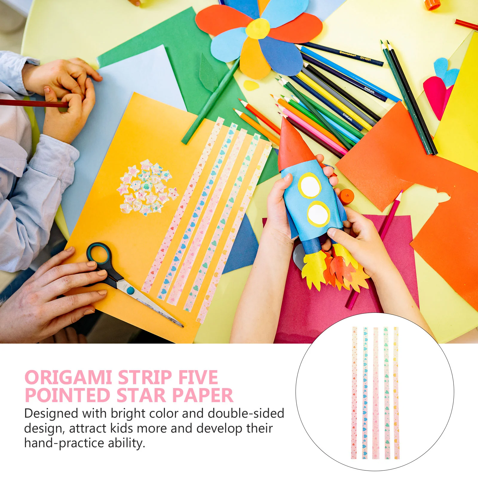 400pcs Star Origami Papers Colored Star Paper Strips DIY Hand Crafts Decoration