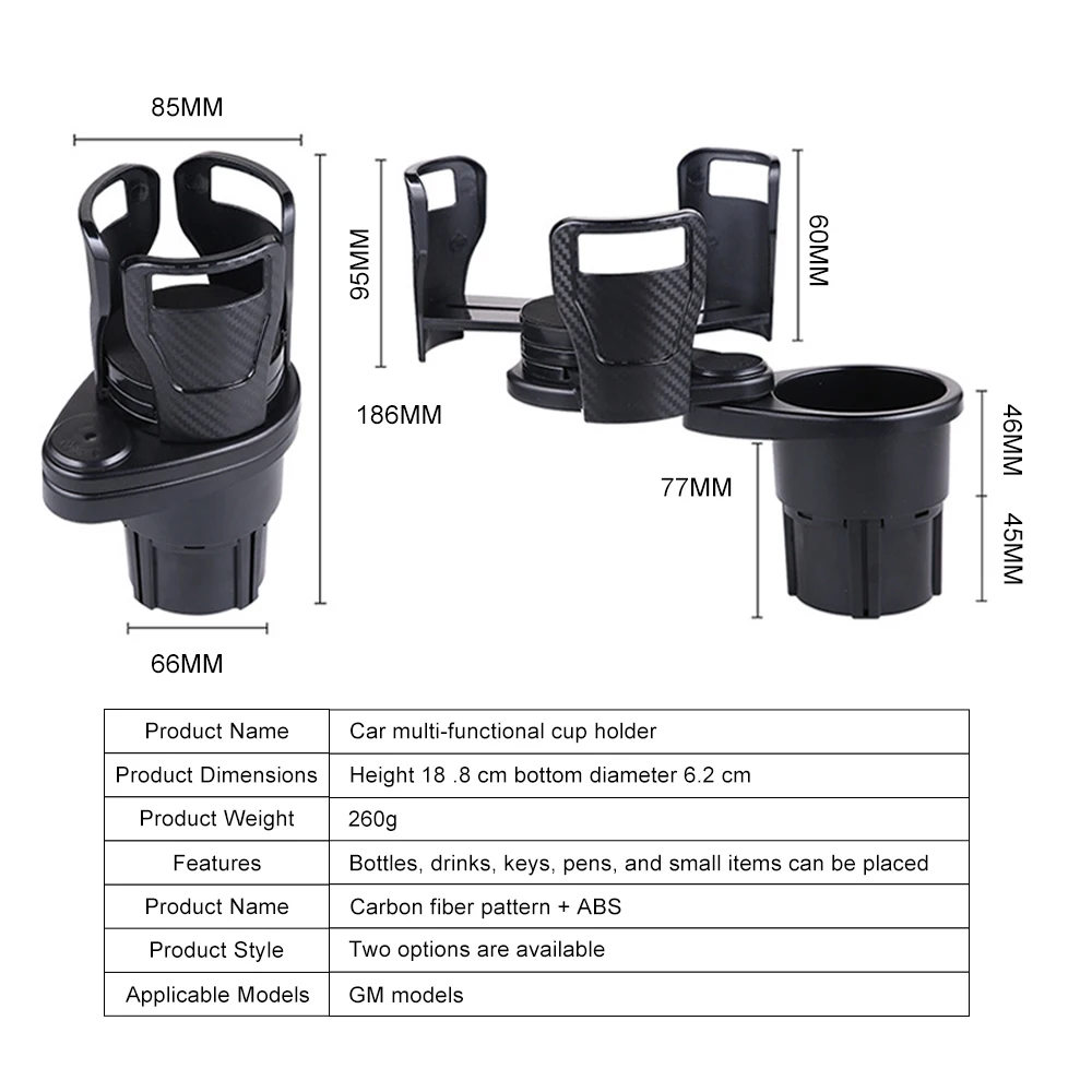 Car Drink Holder Multifunction Adjustable Cup Holder 360&deg; Rotation Stable Anti-Slip Auto Parts Storage Box Car Water Cup