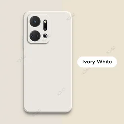 Luxury Dual Layer 360 Soft Liquid Silicone Phone Case - Elegant Anti - Fall Protection for Honor X7A (Ivory White)