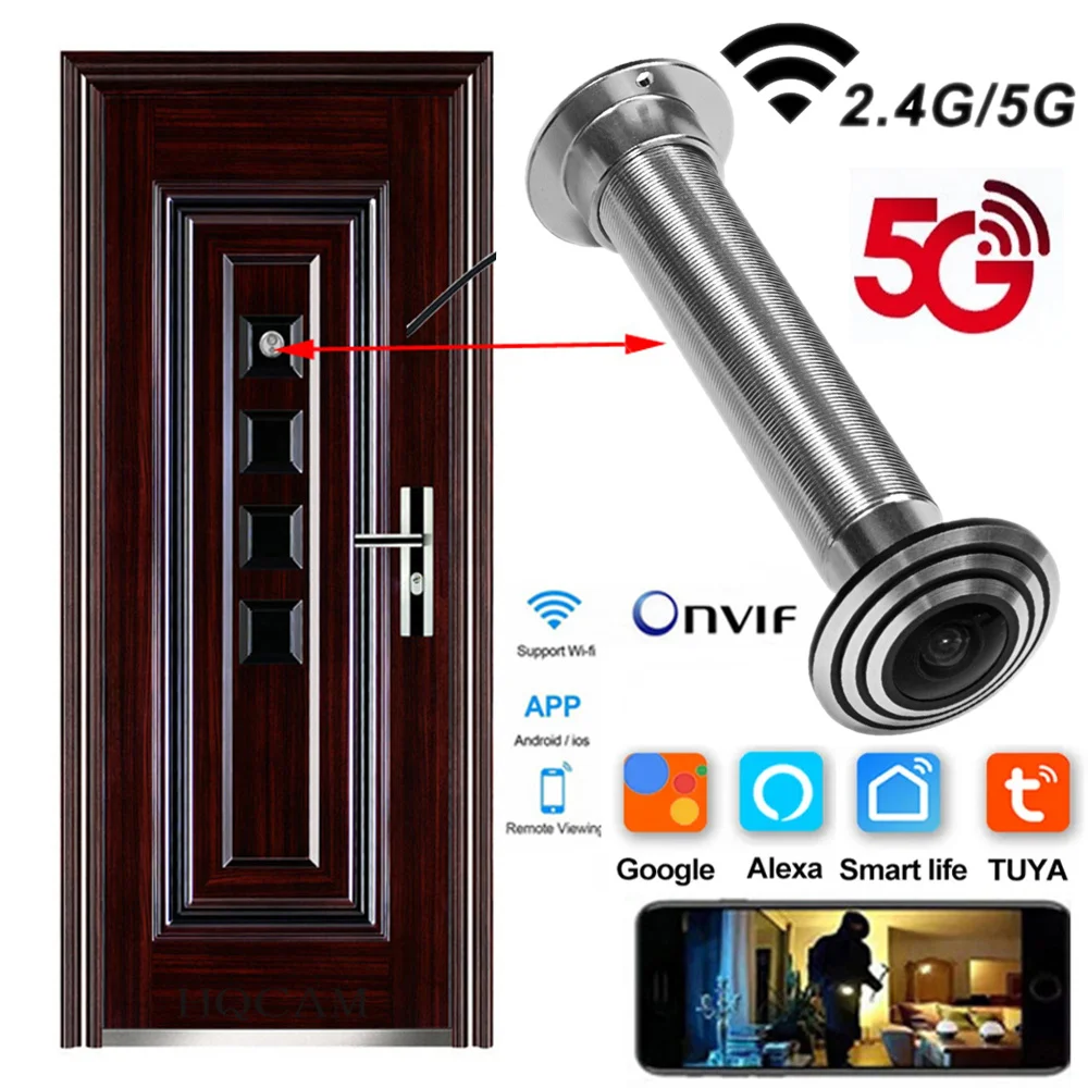 Wireless-WiFi-Door-Security-Cat-Eye-Camera-grande-angular-Peephole-P2P ...