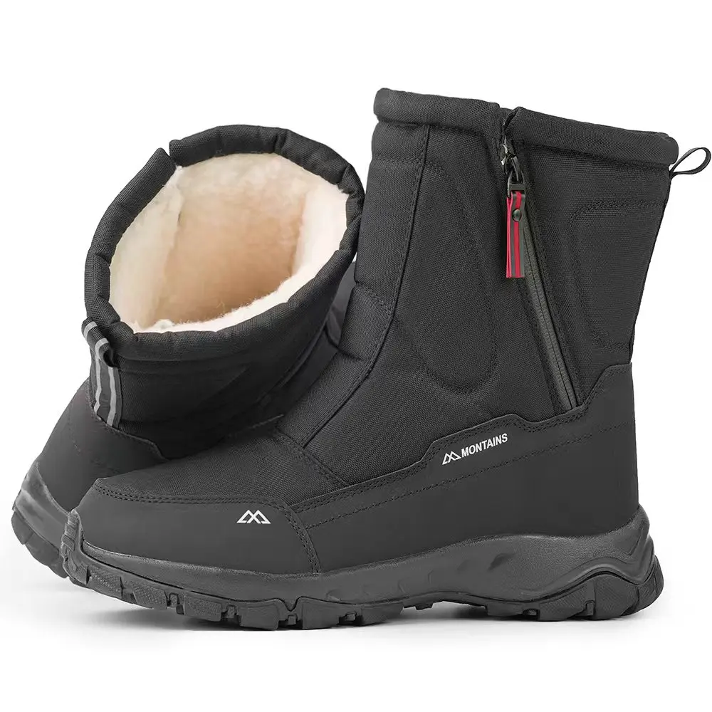 Men Boots Winter Shoes For Men Warm Snow Boots Mid-calf Men Warm Shoes Thick Plush Winter Boots For Men Women Cotton Shoes - 3