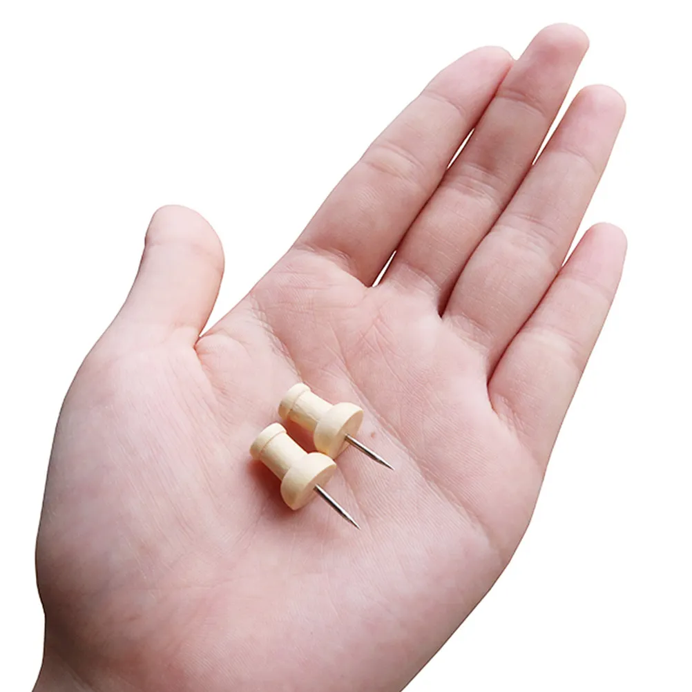 100개 나무 푸시핀 써머핀 코르크보드 게시판 사무실 학교 장 지도 표시 사진 포스터 걸이용 DIY